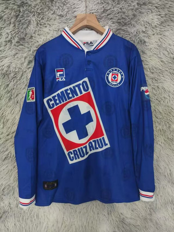 Cruz Azul Home Fans Long sleeve 1:1 Quality Soccer Jersey 1997/1998