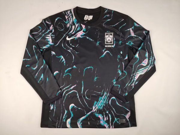 Korea Away Black Fans Long sleeve 1:1 Quality Soccer Jersey 24/25