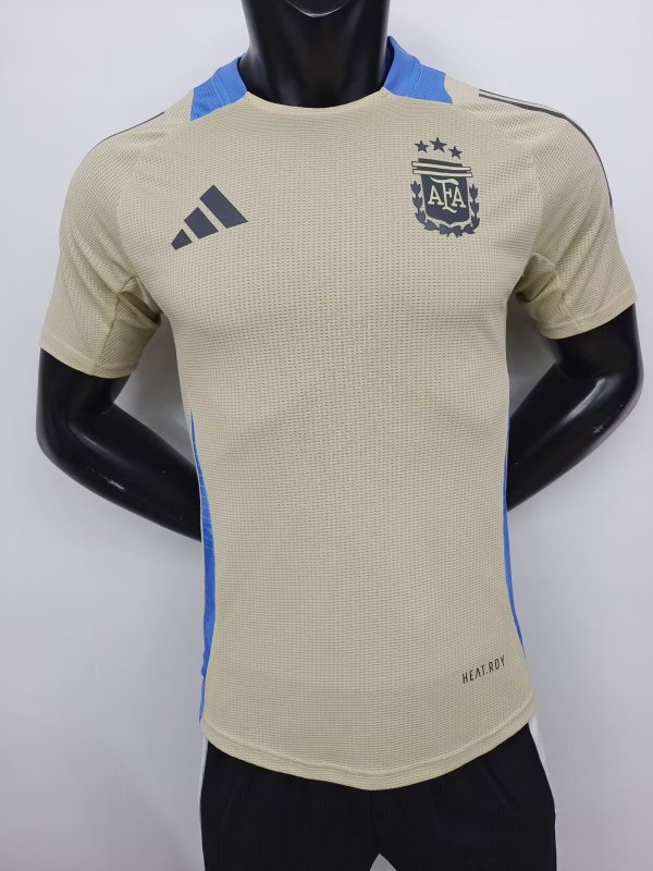 24/25  Argentina  Earthy  Yellow  Player 1:1 Quality Soccer Jersey