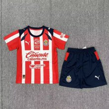 Chivas Home Kids Kits 1:1 Quality Soccer Jersey 25/26