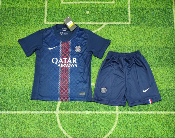 PSG  Paris Home Kids Kits 1:1  Quality Soccer Jersey 25/26