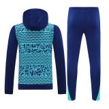 Brazil Hooded Long Sleeved Blue 1:1 Training suit 24/25