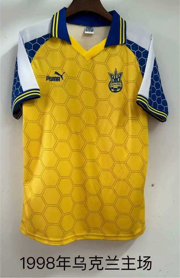 Ukraine Home Yellow Fans Retro 1:1 Quality Soccer Jersey 1998