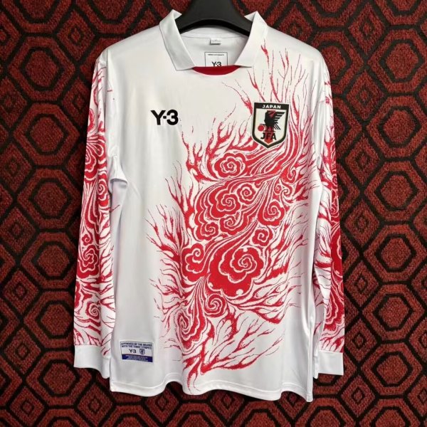 Japan Y 3 Red Flame Long Sleeves Fans 1:1 Quality Soccer Jersey 24/25