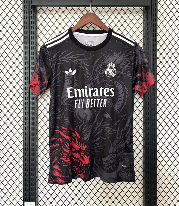 Real Madrid Dragon Black Fans 1:1 Quality Soccer Jersey 25/26