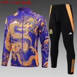 Real Madrid Purple (Inkjet Dragon) Training Tracksuit 1:1 Quality Training Jersey 24/25