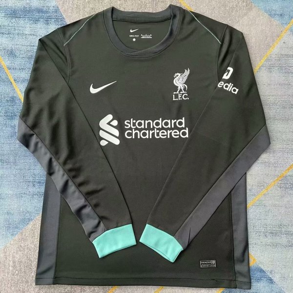 Liverpool Away Black Long Sleeve 1:1 Quality Soccer Jersey 24/25
