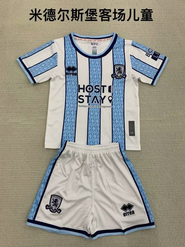 Middlesbrough Away Kids  Kits 1:1 Quality Soccer Jersey 24/25