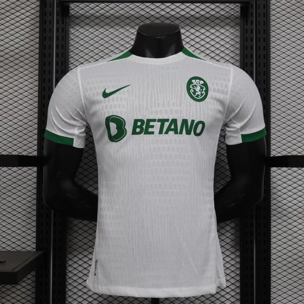 Sporting Lisbon White Away Player 1:1 Quality Soccer Jersey 24/25
