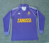 Real Madrid Away Purple Long Sleeve Fans 1:1 Retro Soccer Jersey 1984/1985