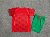 2004 Portugal Home  1:1  Retro Kids Soccer Jersey