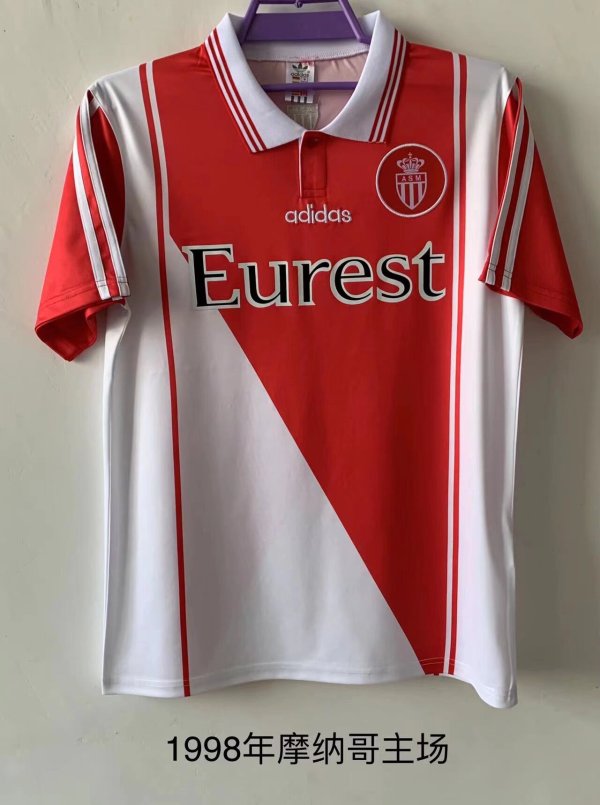 1998   Monaco Home Fans Retro  1:1 Quality Soccer Jersey
