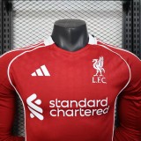 25/26   Liverpool Home Red  Long Sleeve Player 1:1 Quality Soccer Jersey