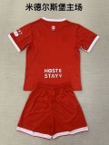 24/25 Middlesbrough Home Kids  Kits 1:1 Quality Soccer Jersey