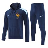 France Hooded Long Sleeved Blue1:1 Training suit 24/25