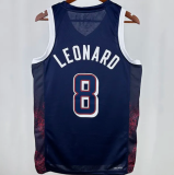Team USA LEONARD #8 Sapphire Blue 1:1 Quality  NBA Jerseys 2025
