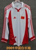 Retro China Home World Cup Long Sleeve Fans Retro 1:1 Quality Soccer Jersey 2001