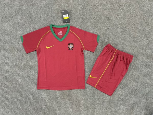 Portugal Home Kids Retro1:1  Quality Soccer Jersey 2006