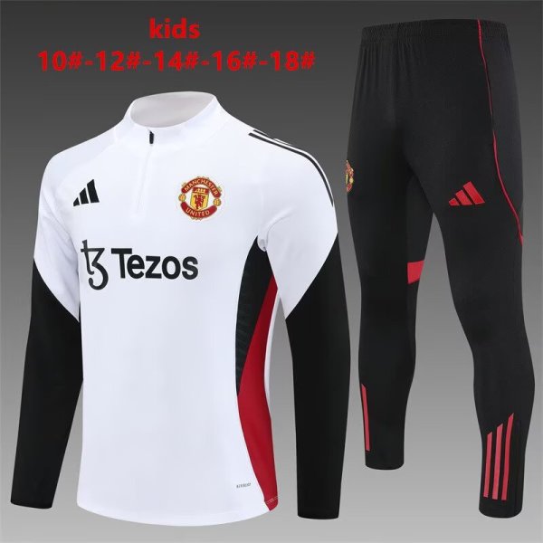 25/26 Manchester United Kids White 1:1 Quality Training Jersey