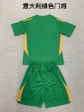 24/25 Italy Green Goalkeeper  1:1 Quality  Kids Soccer Jersey