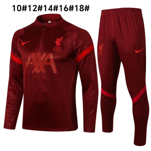 Liverpool Maroon Kids 1:1 Quality Training Jersey 21/22
