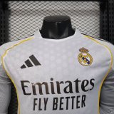 25/26 Real Madrid Home Long sleeve Player 1:1 Quality Soccer Jersey