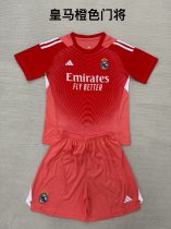 25/26 Real Madrid Goalkeeper Kids Kits 1:1 Quality Soccer Jersey