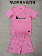 Athletic Bilbao Goalkeeper Pink Kids Kits 1:1 Quality  Soccer Jersey 25/26