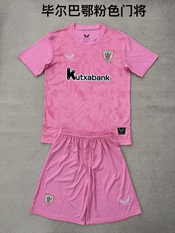 Athletic Bilbao Goalkeeper Pink Kids Kits 1:1 Quality Soccer Jersey 25/26