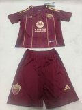 24/25 Roma Home Kids kits 1:1 Quality  Soccer Jersey