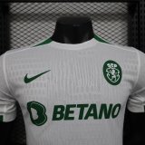 Sporting Lisbon White Away  Player  1:1 Quality  Soccer Jersey 24/25