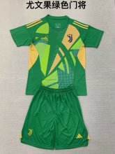 Juventus Goalkeeper Green Kids Kits 1:1 Quality Soccer Jersey 24/25