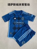 24/25 Sporting Kansas City Away  Kids 1:1 Quality Soccer Jersey