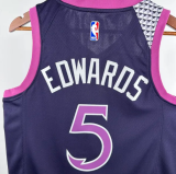 Timberwolves EDWARDS #5 Black 1:1 Quality NBA Jersey 24/25