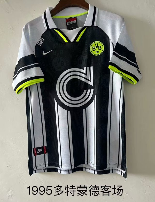 Dortmund Away 1:1 Quality Retro Soccer Jersey 1995