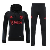 Manchester United Hooded Long Sleeved Black 1:1 Training suit 24/25