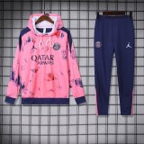 Paris Hooded long sleeved Pink 1:1 Training suit 24/25