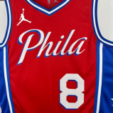 76ers GEORGEG #8 Red  1:1 Quality NBA Jersey 2025热压