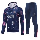 Paris Hooded long sleeved Blue 1:1 Training suit 24/25
