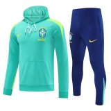 Brazil Hooded Long Sleeved Green 1:1 Training suit 24/25