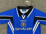Manchester United Away Blue Kids 1:1  Retro  Quality Soccer Jersey 1996/1998