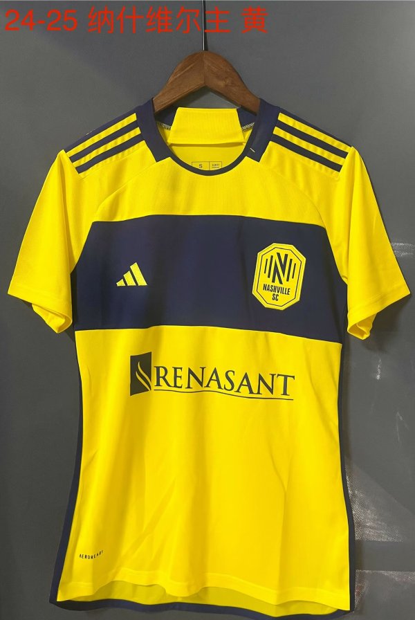 24/25  Nashville SC Home  Yellow  Fans 1:1 Quality Men Soccer Jersey