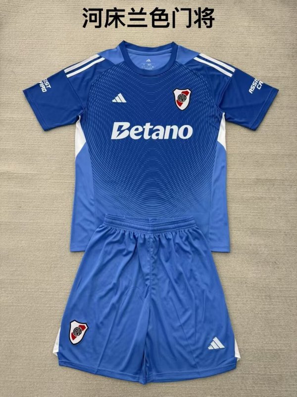 River Plate Goalkeeper Blue Third Kids Kits 1:1 Quality Soccer Jersey 25/26