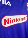 Fiorentina Home Blue Long Sleeve Fans Retro 1:1 Quality Soccer Jersey 1998/1999