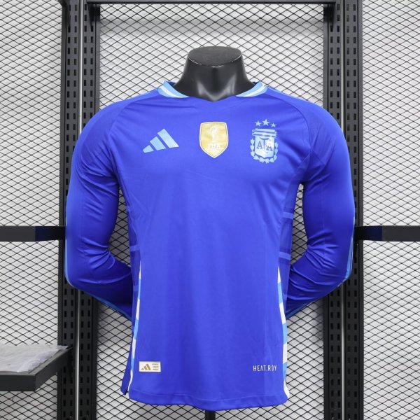 24/25 Argentina Away 3-Stars Long Sleeve Player 1:1 Quality  Soccer Jersey