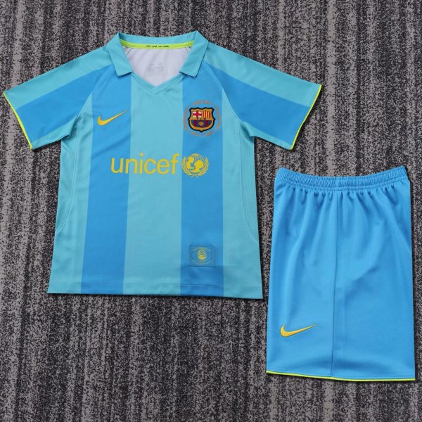 Barcelona Away 1:1 Kids Retro Soccer Jersey 2007/2008