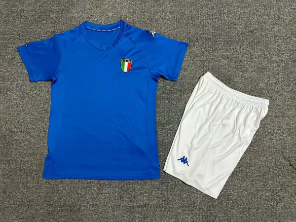 Italy Home Kids Kits Retro 1:1 Quality Soccer Jersey 2000