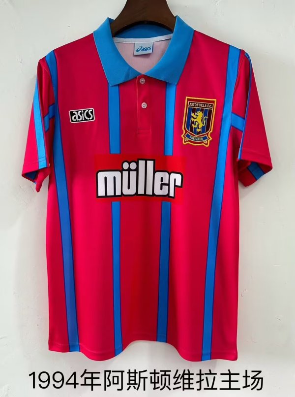 Aston Villa Home Retro 1:1 Quality Soccer Jersey 1994