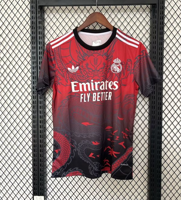 Real Madrid Dragon Red Fans 1:1 Quality Soccer Jersey 25/26
