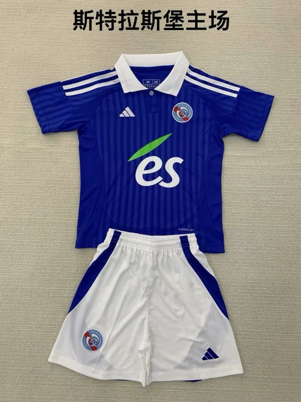 RC Strasbourg Alsace Home Kids Kits 1:1 Quality Soccer Jersey 24/25